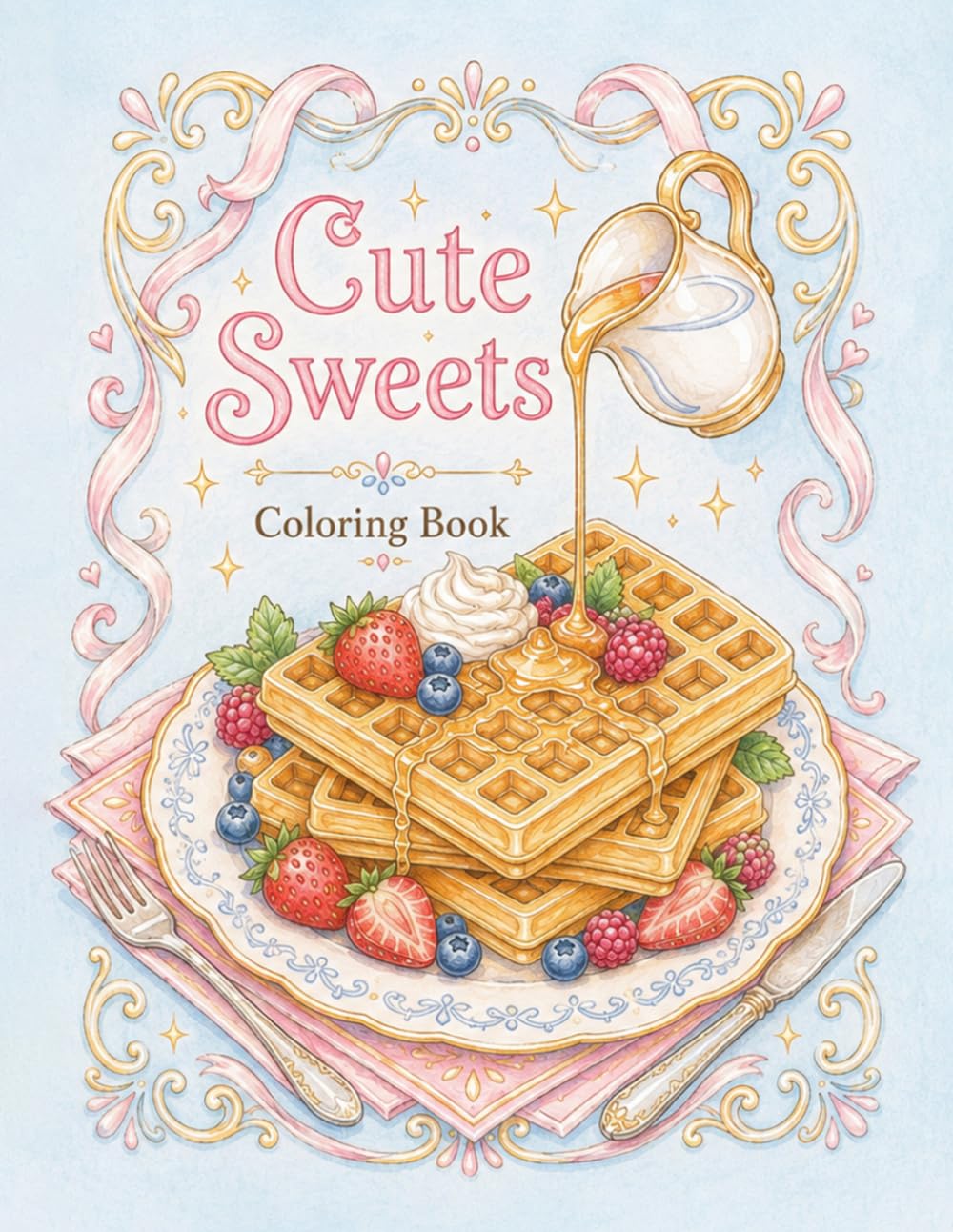 Cute sweets coloring book: Stress Relief and Relaxation with Adorable Desserts