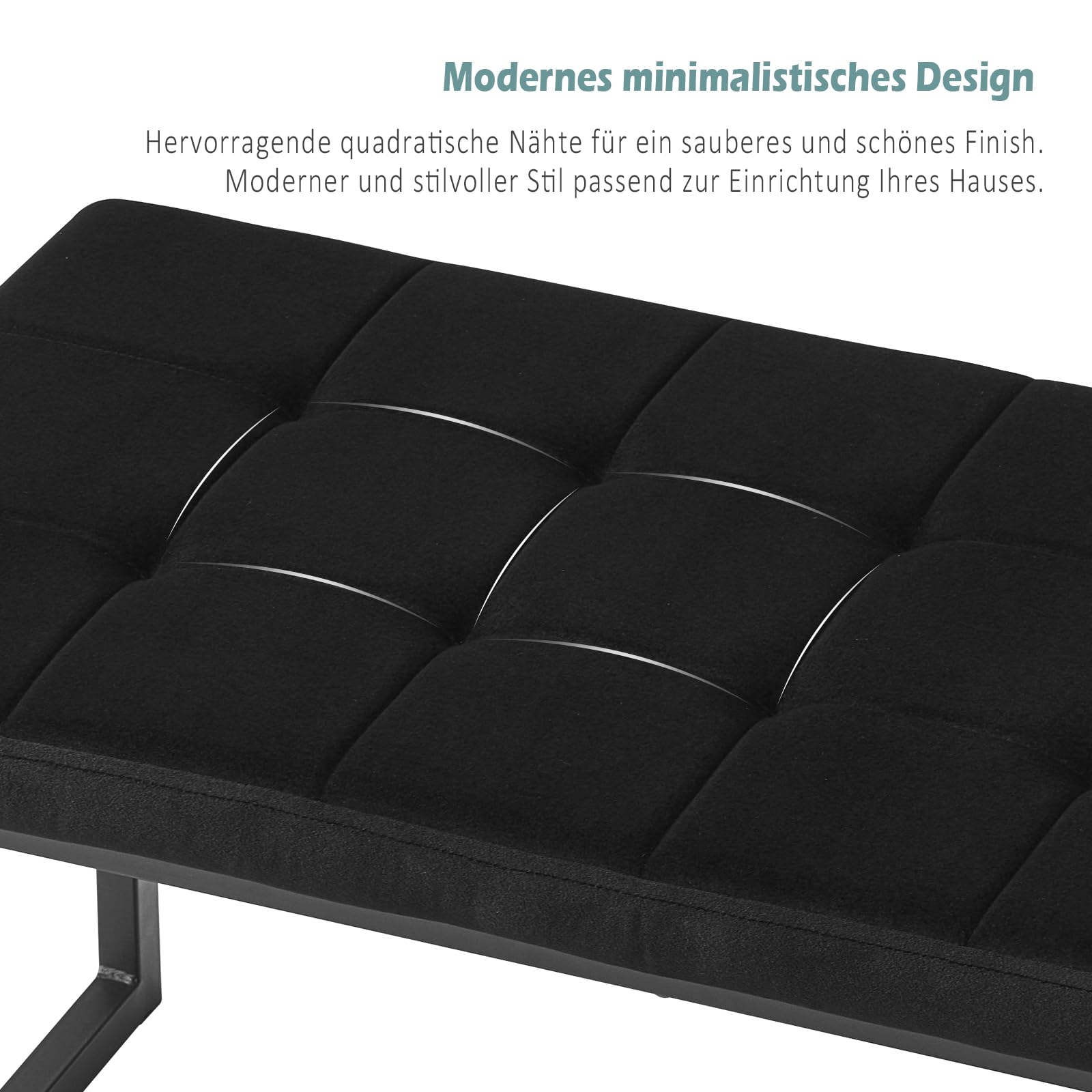 TUKAILAI banco de comedor de 100 cm, asiento para pasillo con cojín de terciopelo grueso, acolchado con patas de metal, cama, cocina, asiento, perchero