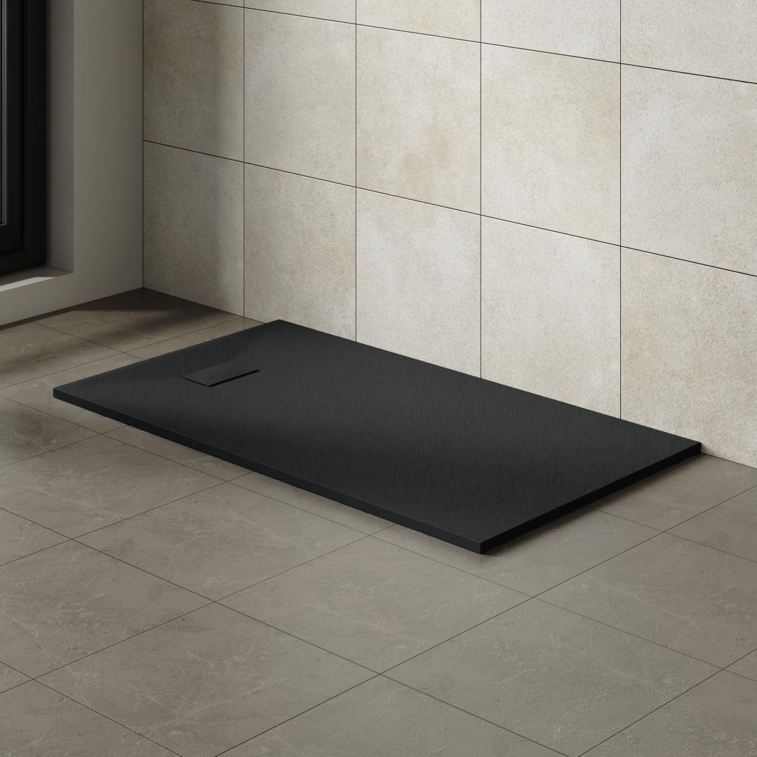 Aquariss SMC Rectangular 1600x900mm Shower Enclosure Base Tray Black