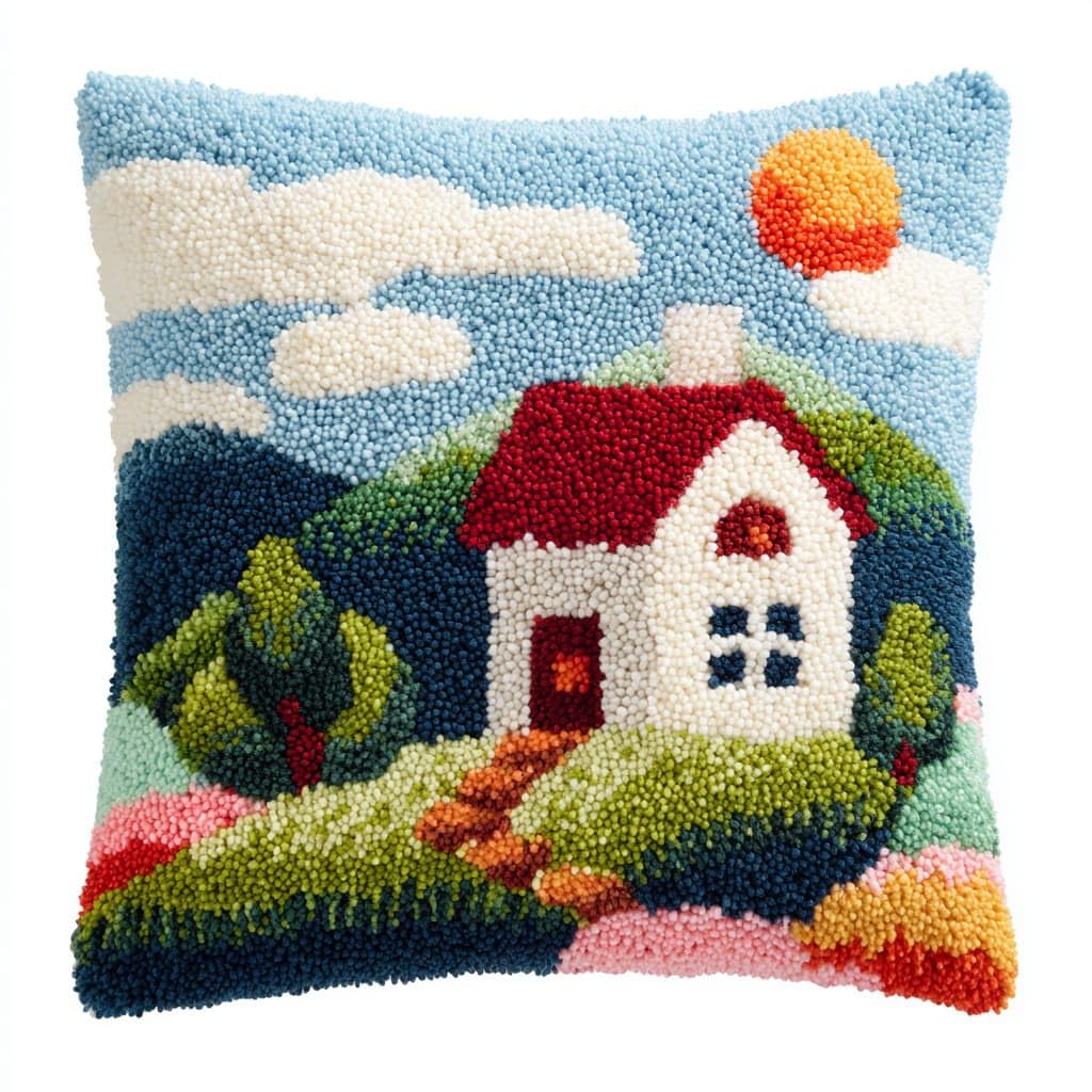 Henypt Latch Hook Cushions Kits Country Cottage