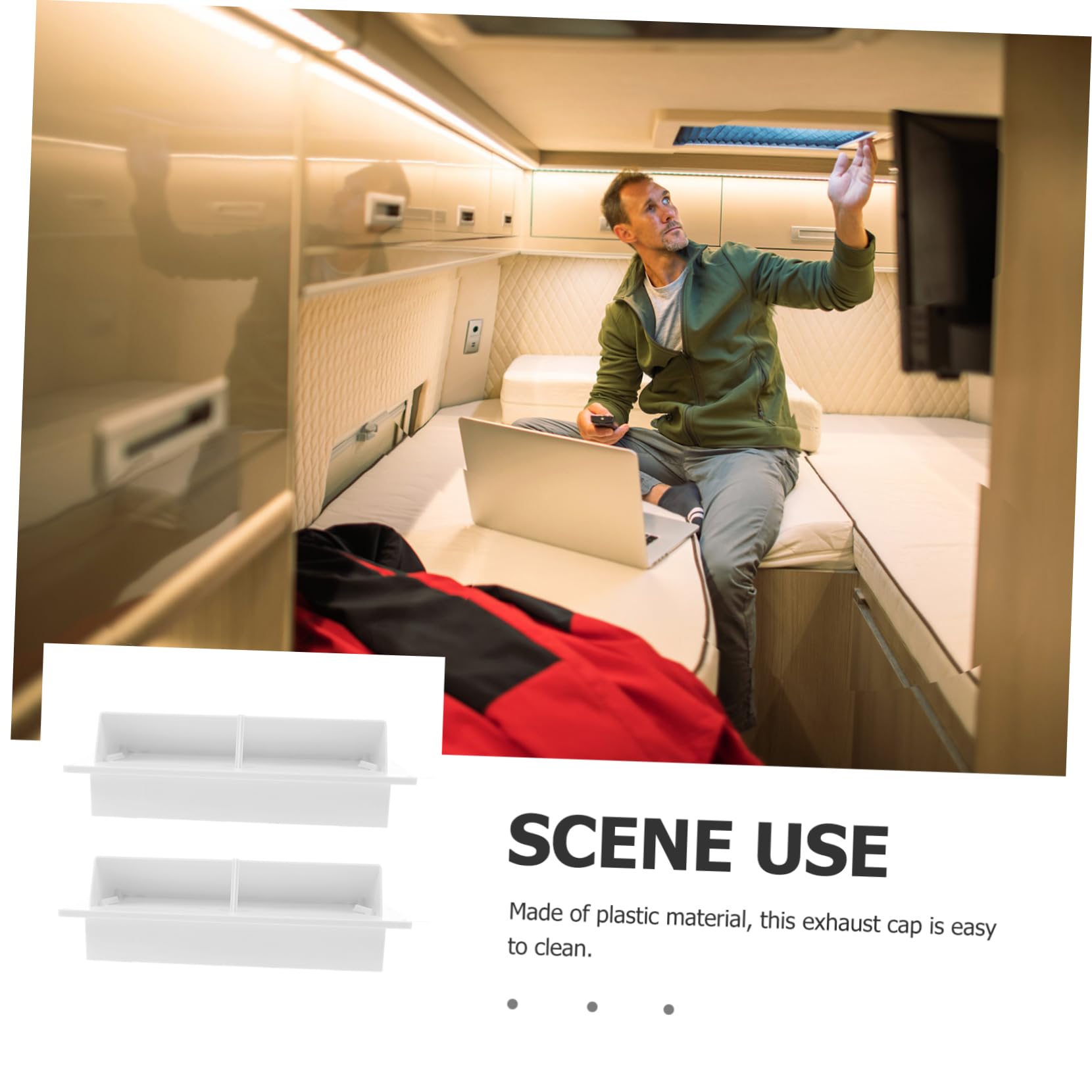 ULTECHNOVO Cubierta de Ventilación para Ventilación de Autocaravana para Horno y Ducha 2 Piezas Material Plástico Resistente, Diseño Minimalista en Camper