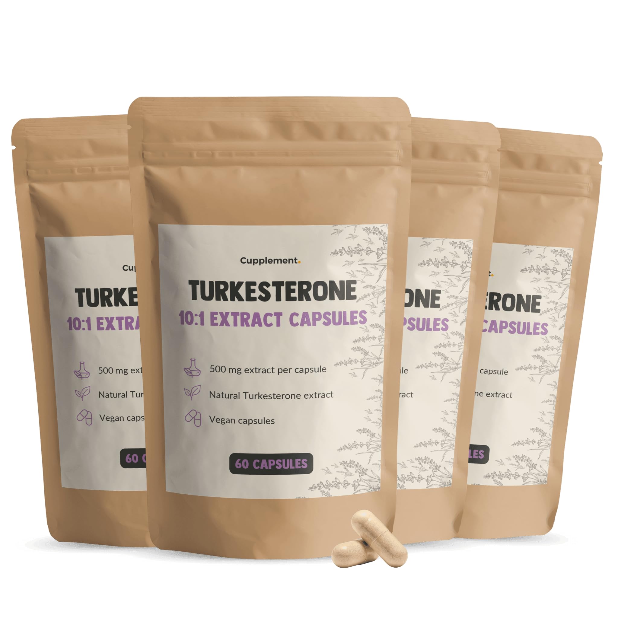 Turkesterone Extrakt Kapseln 500 mg Kombideal 4x 60 Capsules - Ajuga Turkestanica – Testosteron