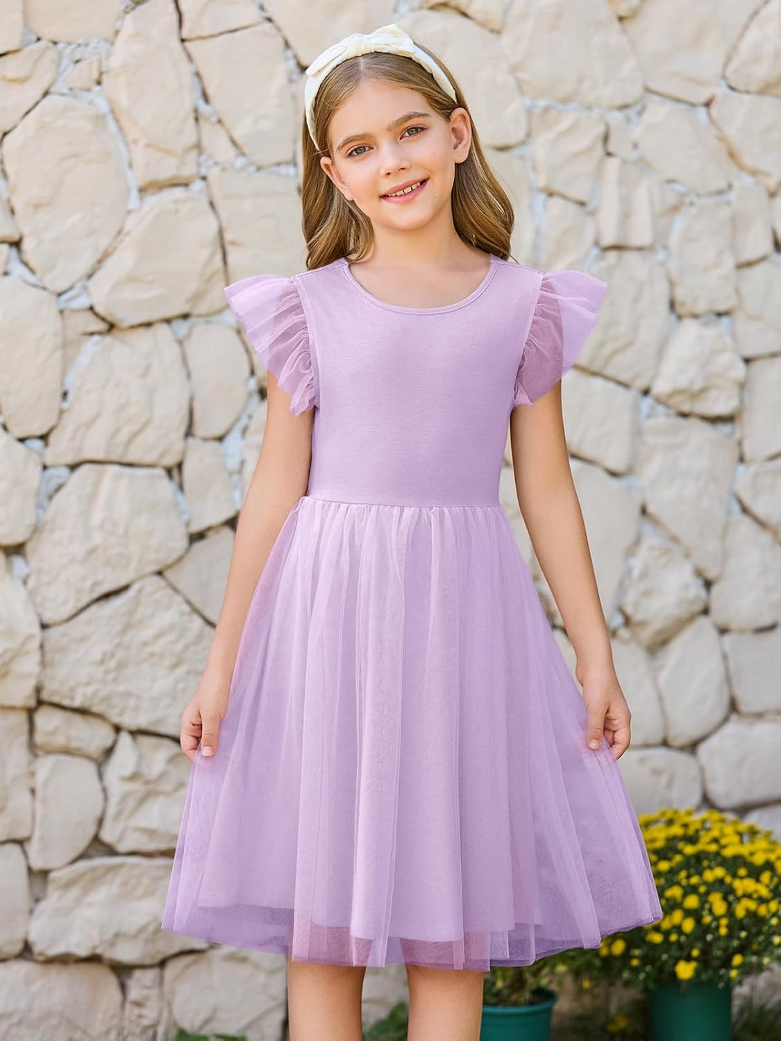 Haloumoning Girls Tulle Dress Kids Summer Backless Flower Girl Dress for Birthday Party 5-14Y - Image 3