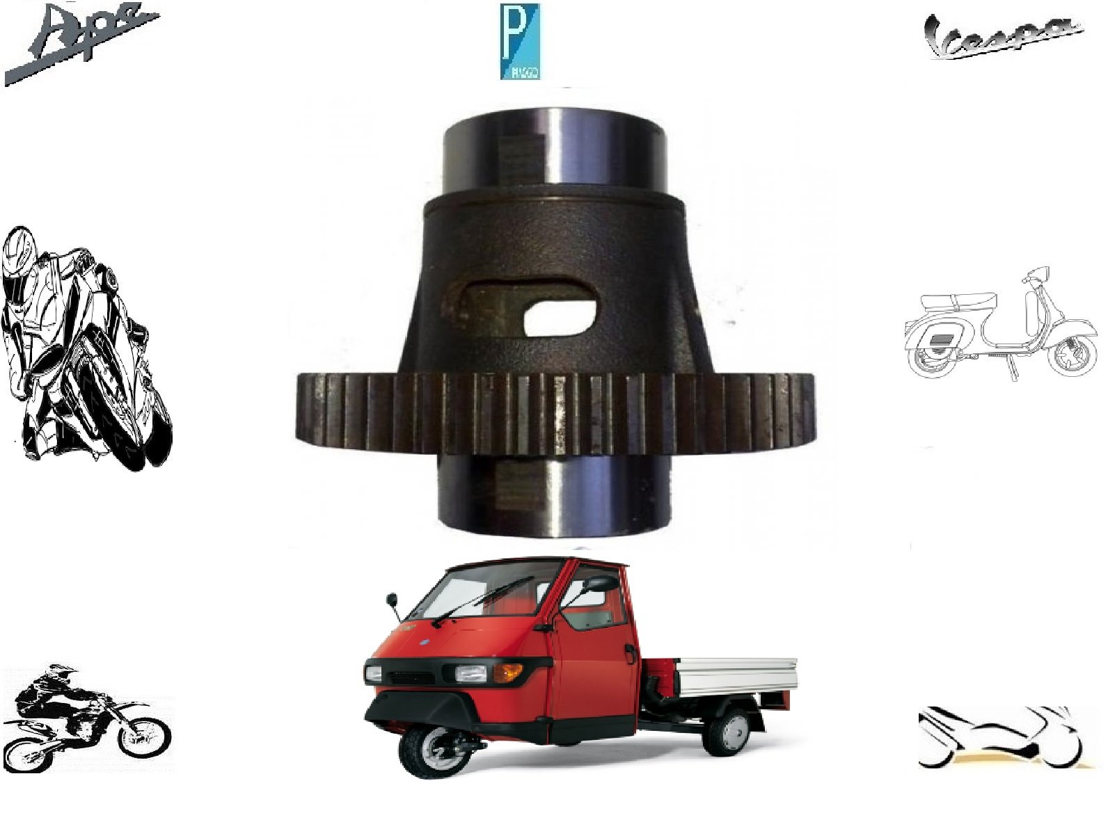 2854245 DIFFERENZIALE PIAGGIO APE 50 MIX 2T 2005 2006 2007 2008