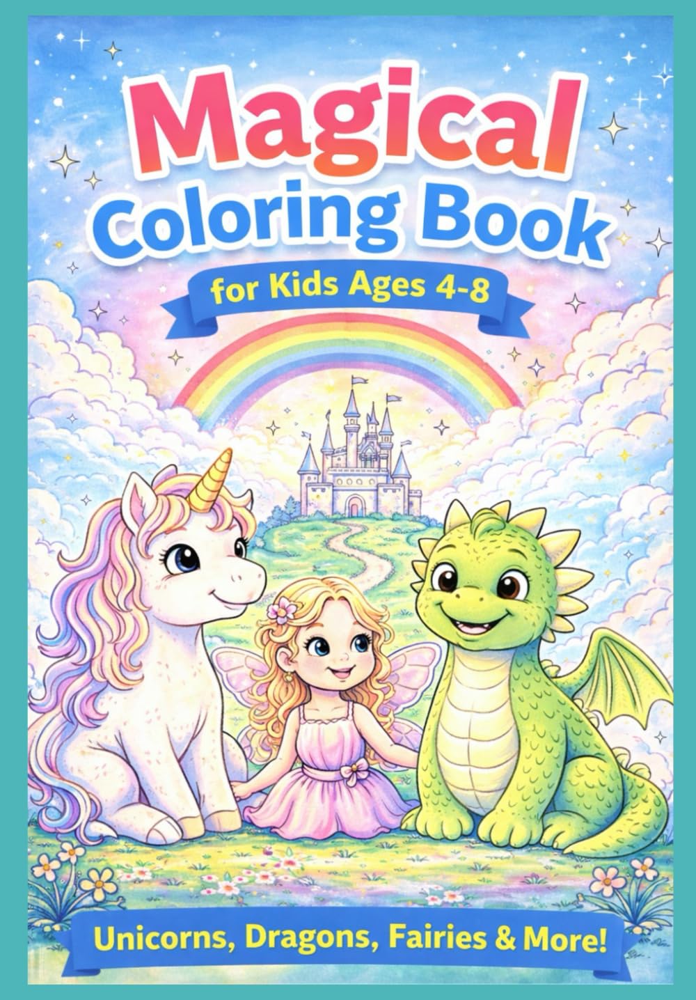 The Magical Creatures Coloring Adventure: A Fantasy Coloring Book for Kids Ages 4–8 with Unicorns, Dragons, Fairies & Magical Worlds