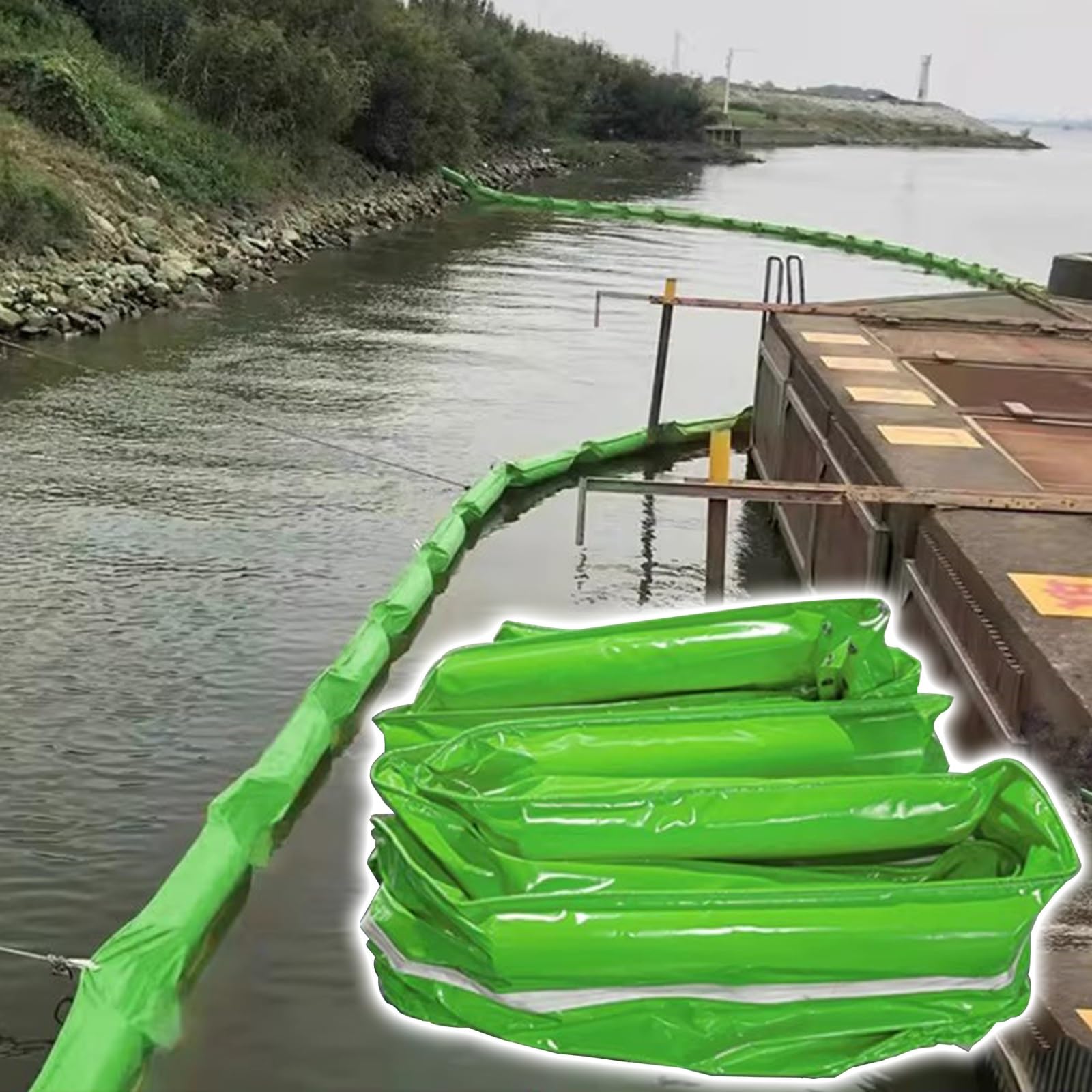 Barrière d'interception contre pollution par barrages flottants en PVC sur mesure