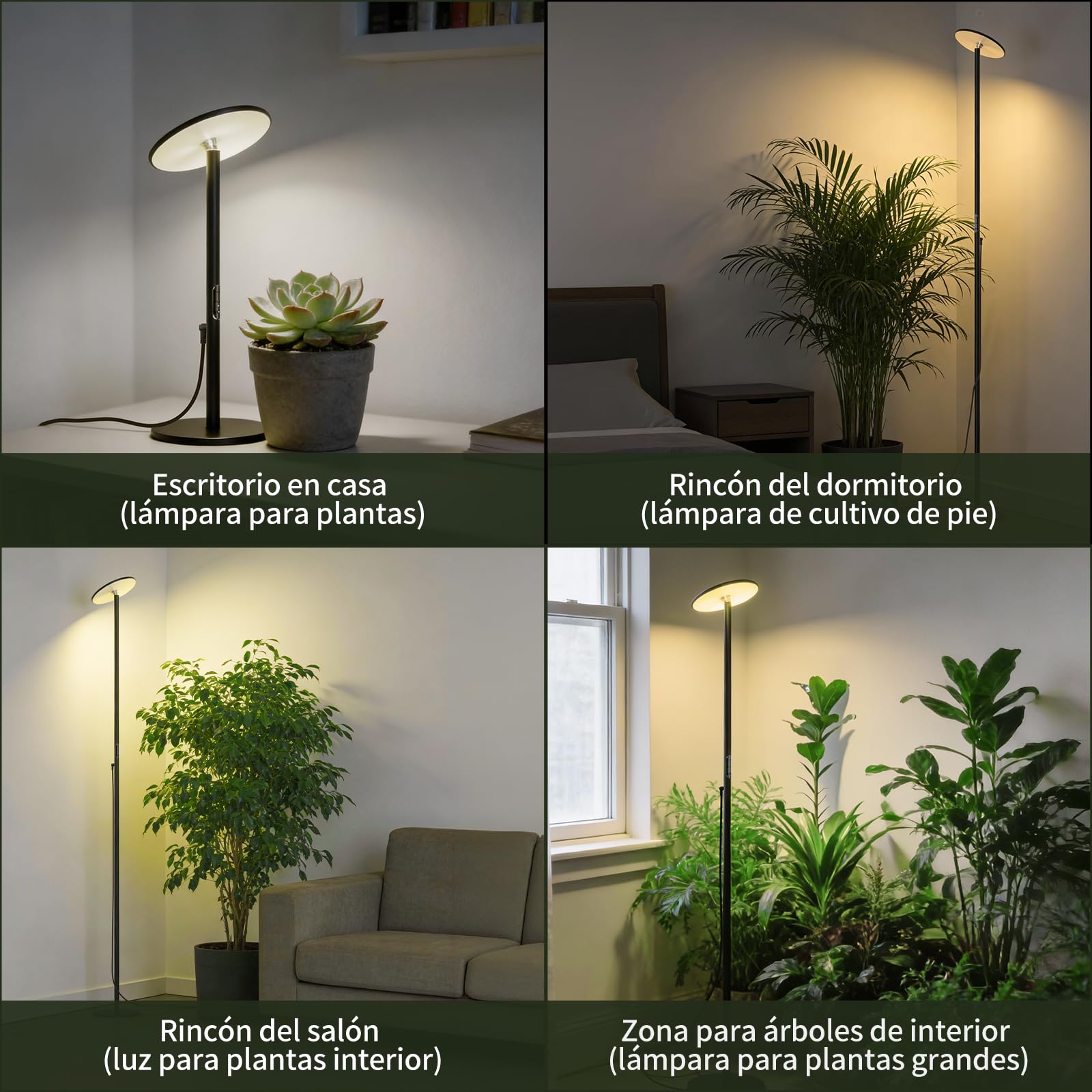 Luz para Plantas Interior 60W, Lámpara de Crecimiento LED Espectro Completo de Pie, Altura Ajustable 216 cm, Regulable 2300–6500K, Temporizador 4/8/12H y Mando, para Plantas Grandes