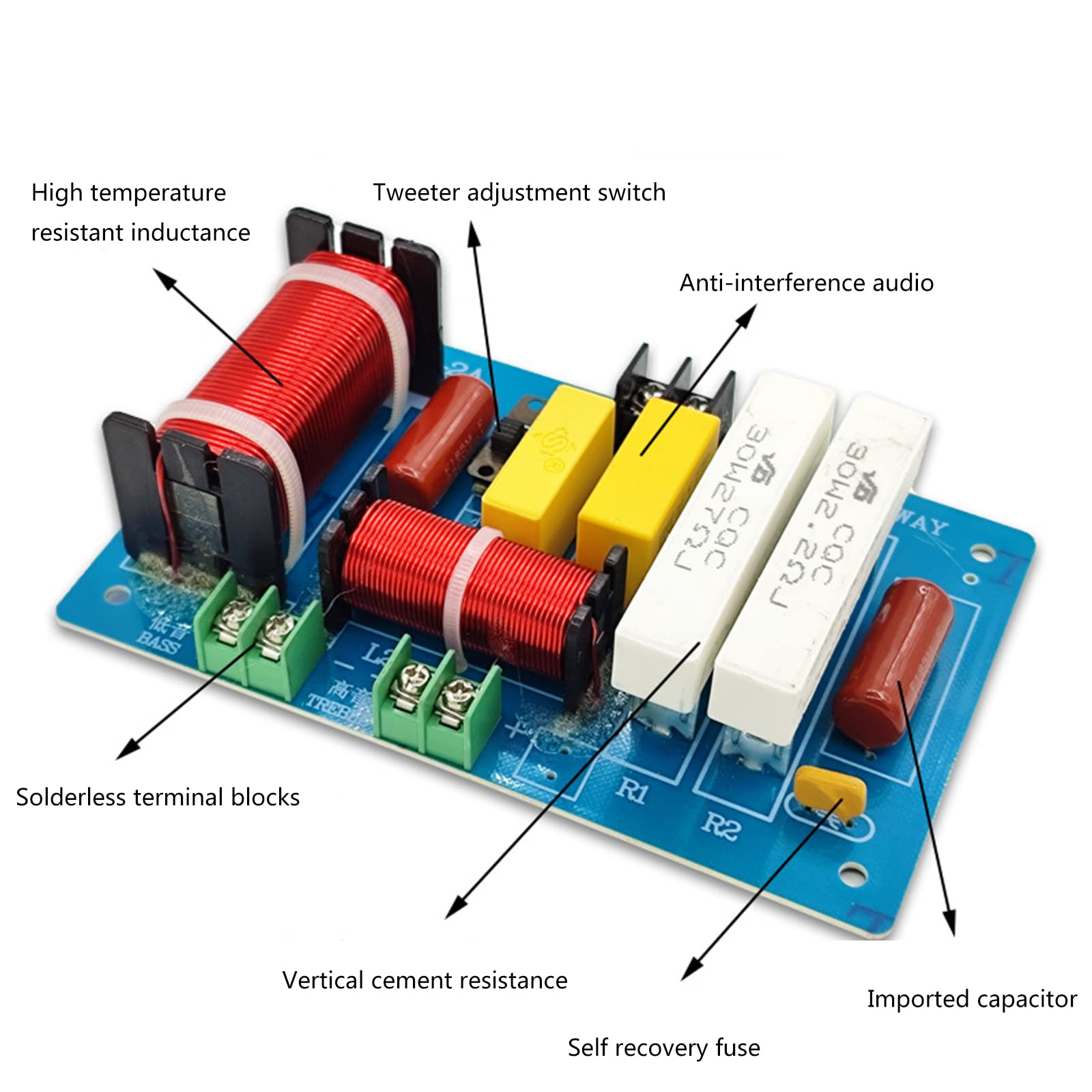 PA-2A 450W 2 voies haut-parleur séparateur de fréquence tweeter filtre basse amplificateur haut-parleur home cinéma séparateur de fréquence