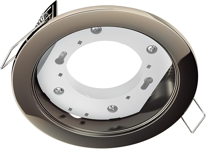 ledscom.de ledscom.de Inbouw plafondlamp ZOBE, glanzend chroom-zwart, rond, 107mm Ø, 1x GX53 max. 25W