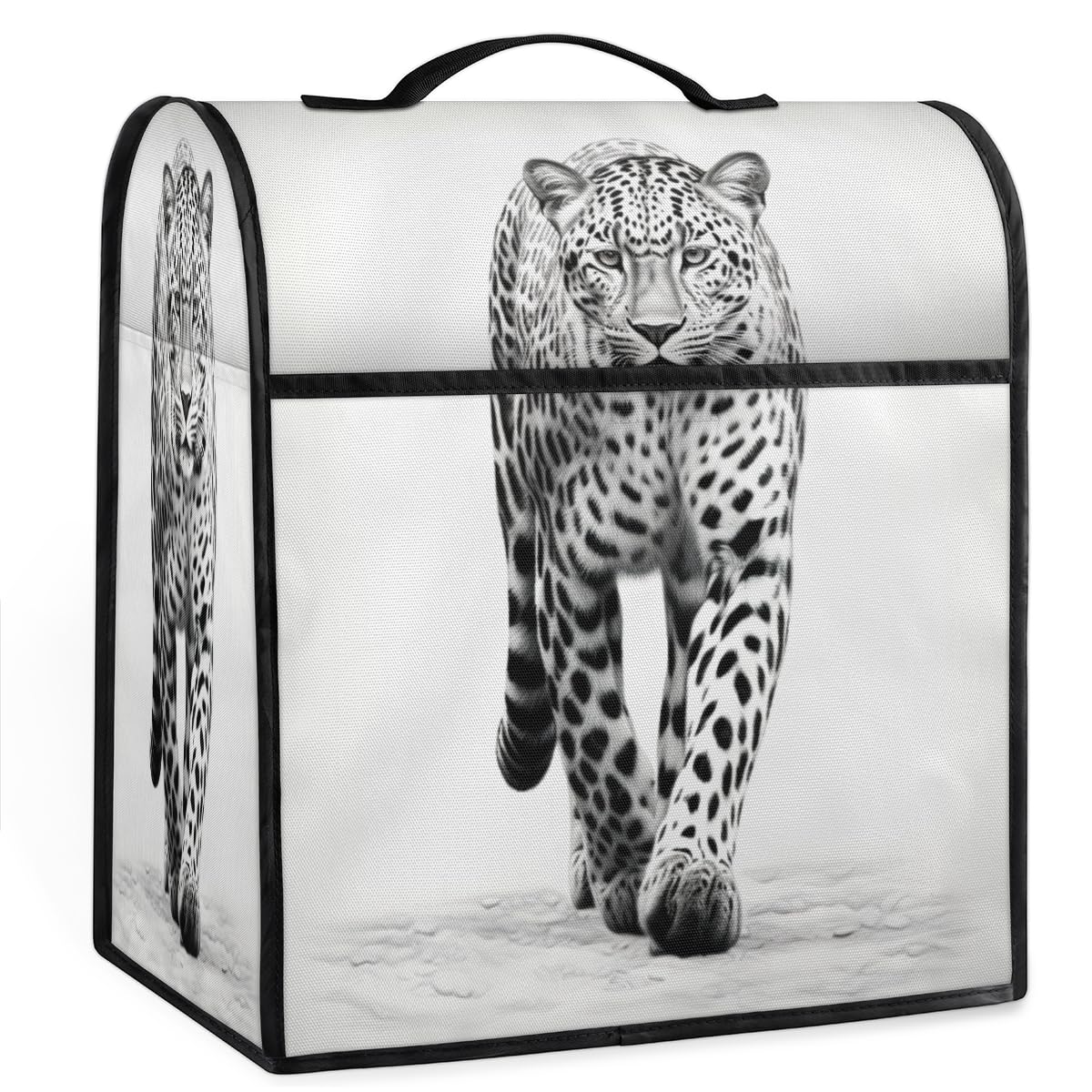 Coffee Maker Cover Leopard Pattern Kitchen Appliance Covers Small Appliance Covers Blender Cover Juicer Cover Dust Covers for Kitchen Appliances with Top Handle and Pockets,Washable,C466
