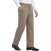 Susclude Mens 30"/32" Plaid Casual Dress Pants Straight Fit Tapered Trousers Wrinkle-Free Flat Front Work Office Slacks