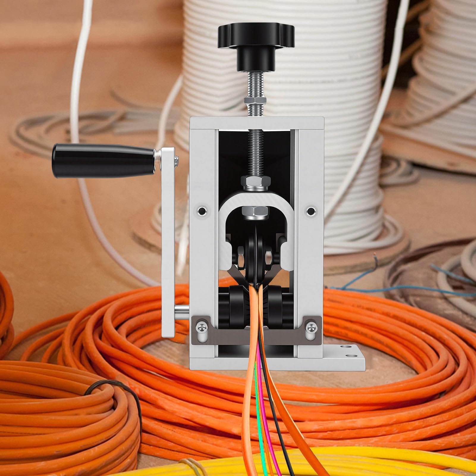 ViaGasaFamido Wiertarka Elektryczna Narzędzie do ściągania Izolacji Solidna Ręczna ściągaczka do Izolacji Kabli Jednożyłowych 1–21 Mm