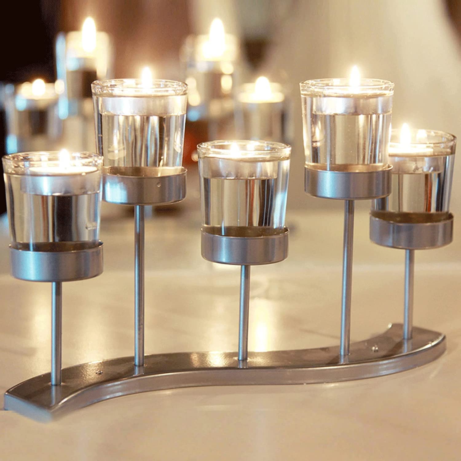 Wrought Iron 5 Candle Holder Party Lite Black Wrought Iron 5 Pillar