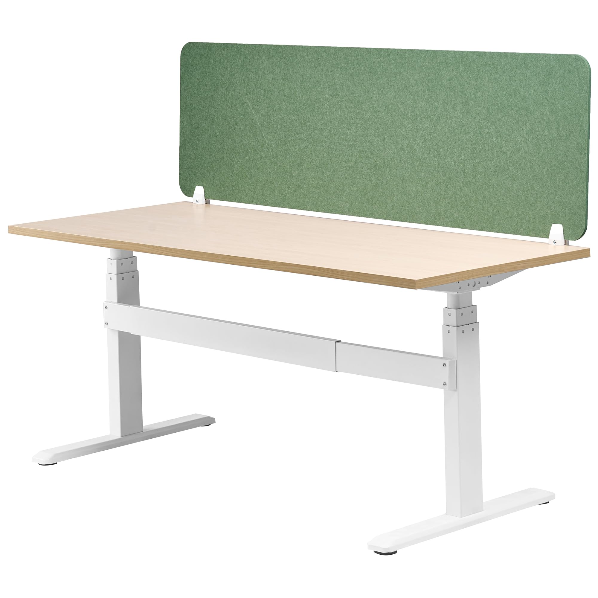 Beliani Séparateur de Bureau en Pet Acoustique Recouvert de Tissu 160 x 50 cm Vert Split