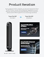 Vista 9 de Ventilador de torre Dreo para dormitorio, ventilador silencioso de 25 pies/s, ventiladores oscilantes de 90° para interiores con 4 velocidades, 4