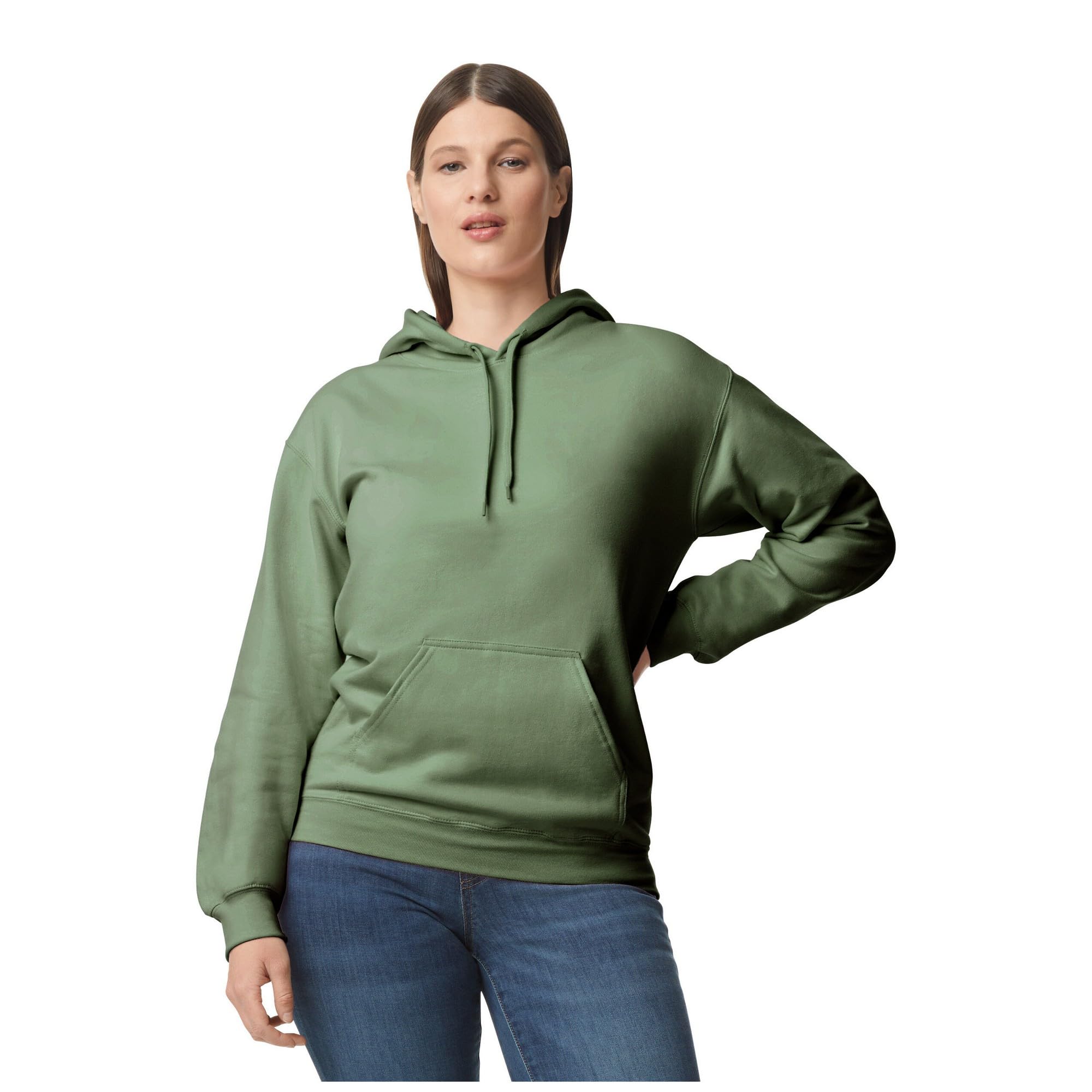 Gildan Men's Military Green Unisex Adult Softstyle Fleece Midweight Hoodie (Xxl) (Military Green)