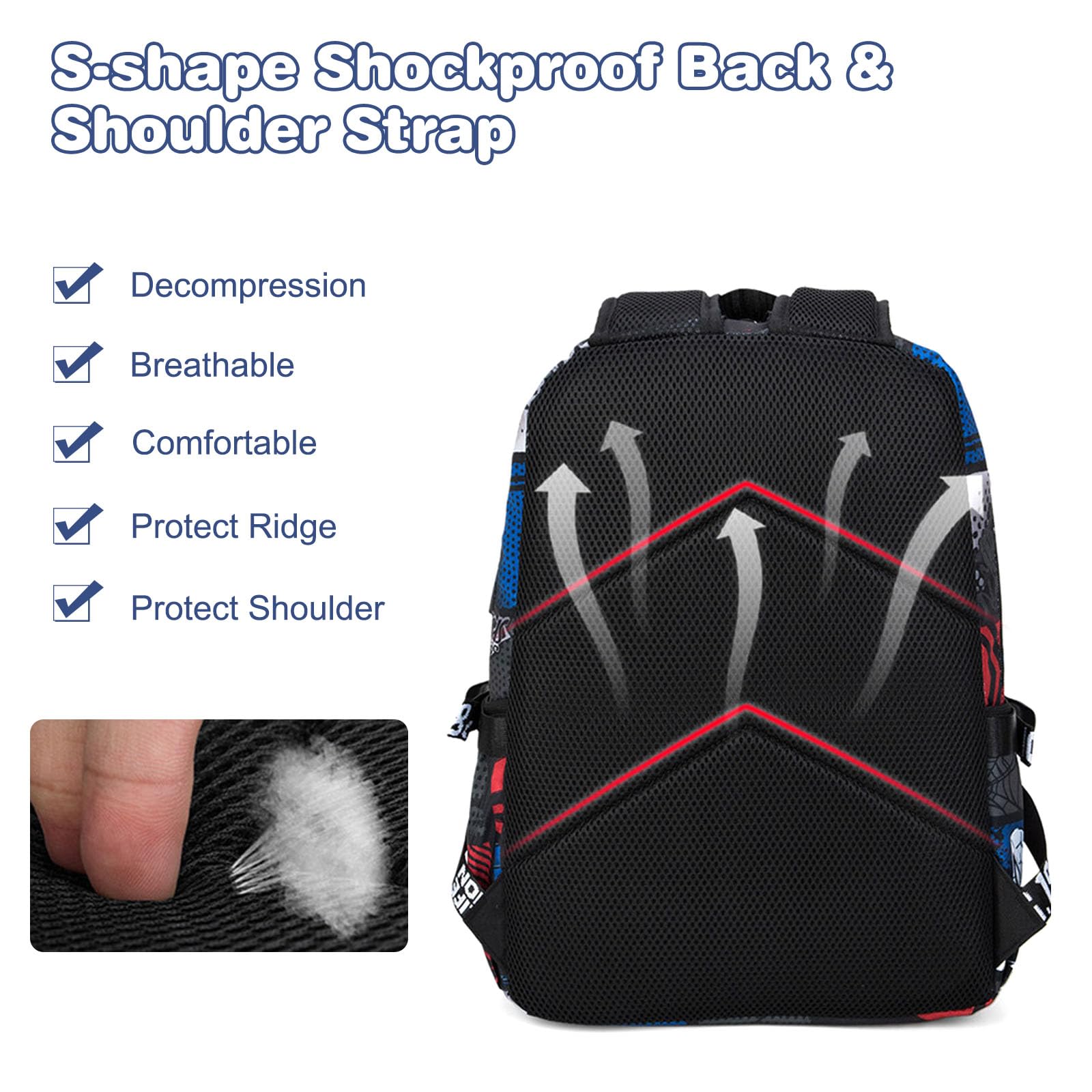FANDARE Zaino per Bambini Ragazzo Zainetto Scuola Galaxy con Porta di Ricarica USB - Zaino Leggero Casual per Adolescenti