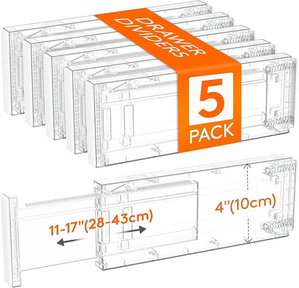 Lifewit 5 separadores transparentes, 28–40 cm – Imagen 1