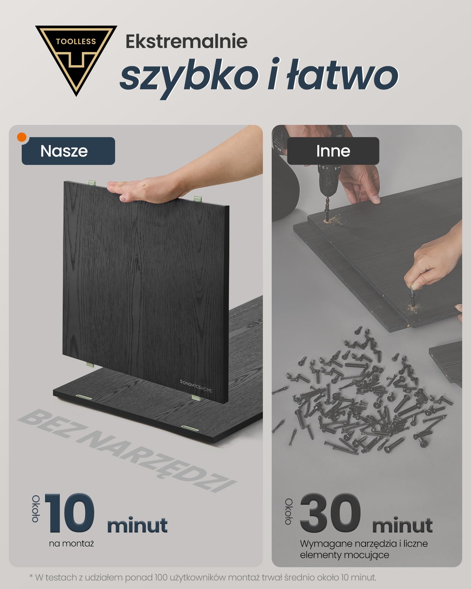 SONGMICS HOME Szafka na kuwety dla kota, ultraszybki montaż bez użycia narzędzi, ociekacz dla dużych kotów, drzwi otwierane ciśnieniowo, stół, minimalistyczny, nowoczesny, czarny drewno PCL013B03