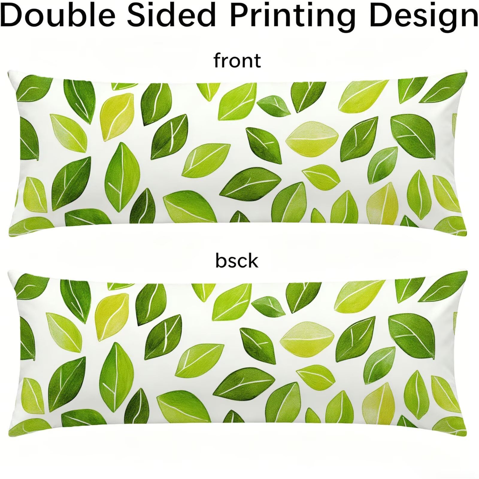 Funda de Almohada 60 x 180 cm Hoja Protector Almohada 180 cm con Cremallera Invisible, Terciopelo Suave y Transpirable Pillow Case Mostaza Impresión a Doble Cara para Cama, Sofá y Dormitorio dg-300