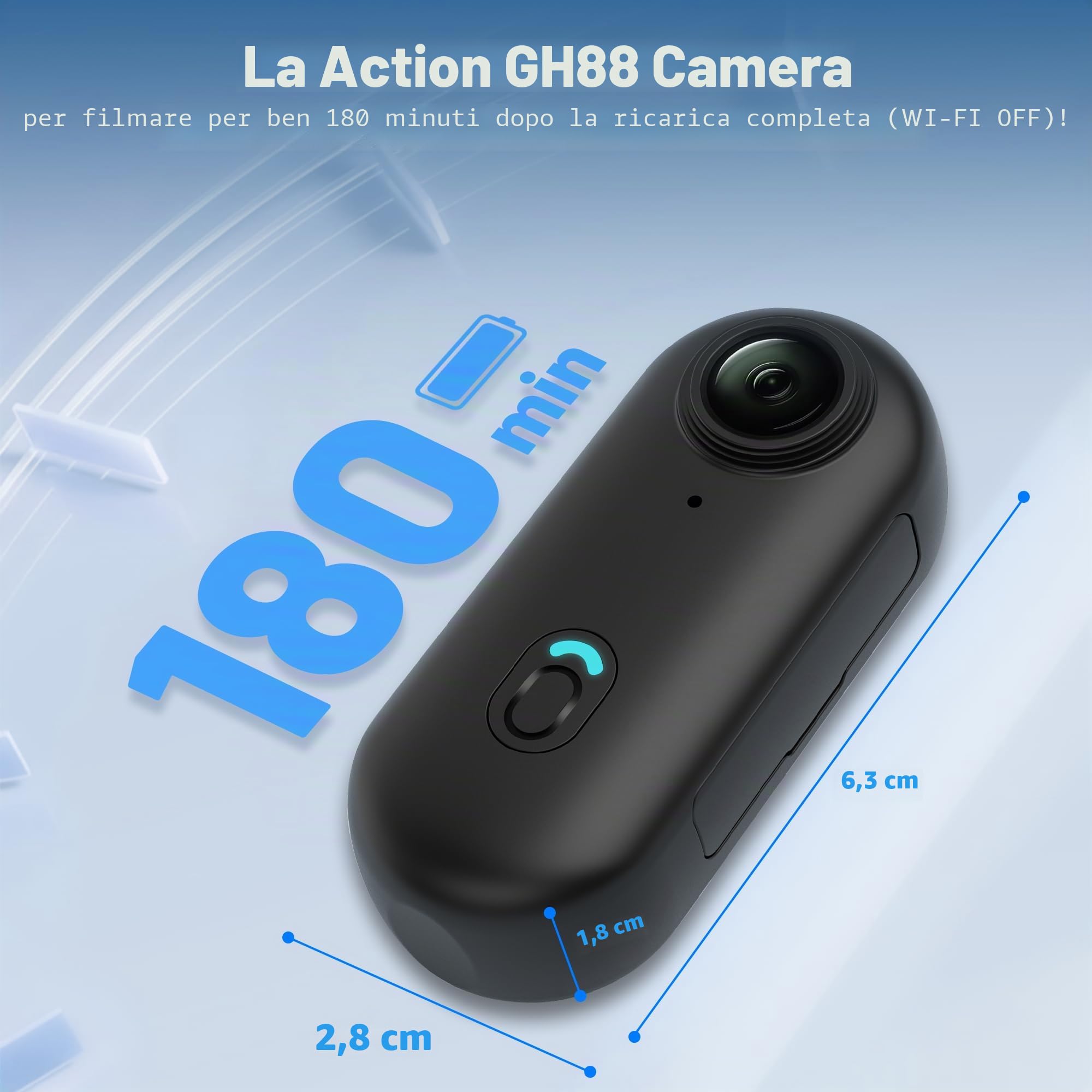 Meoilkolnm Mini videocamera da 128 GB FHD 1080P, action body cam indossabile, videocamera portatile di alta qualità per la sicurezza, lavoro, guardia, viaggi (nero)