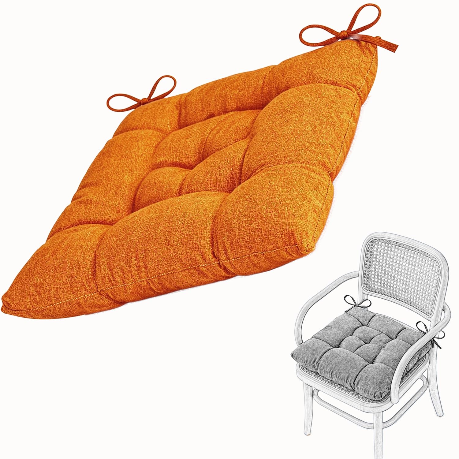 Seat Cushion for Dining Chair Soft Comfort Washable Chair Pads with Ties