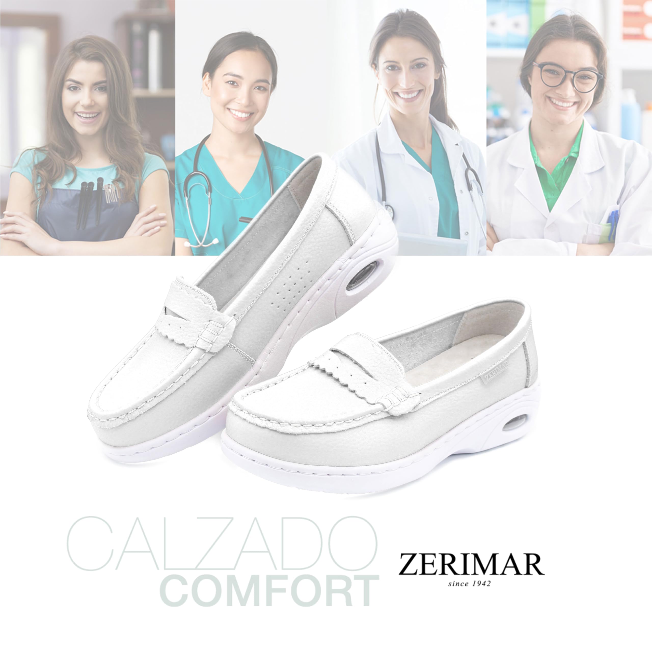Zerimar Mocasines Mujer Piel con Antifaz | Zapatos Cómodos con Cámara de Aire y Tacón 3,5 cm