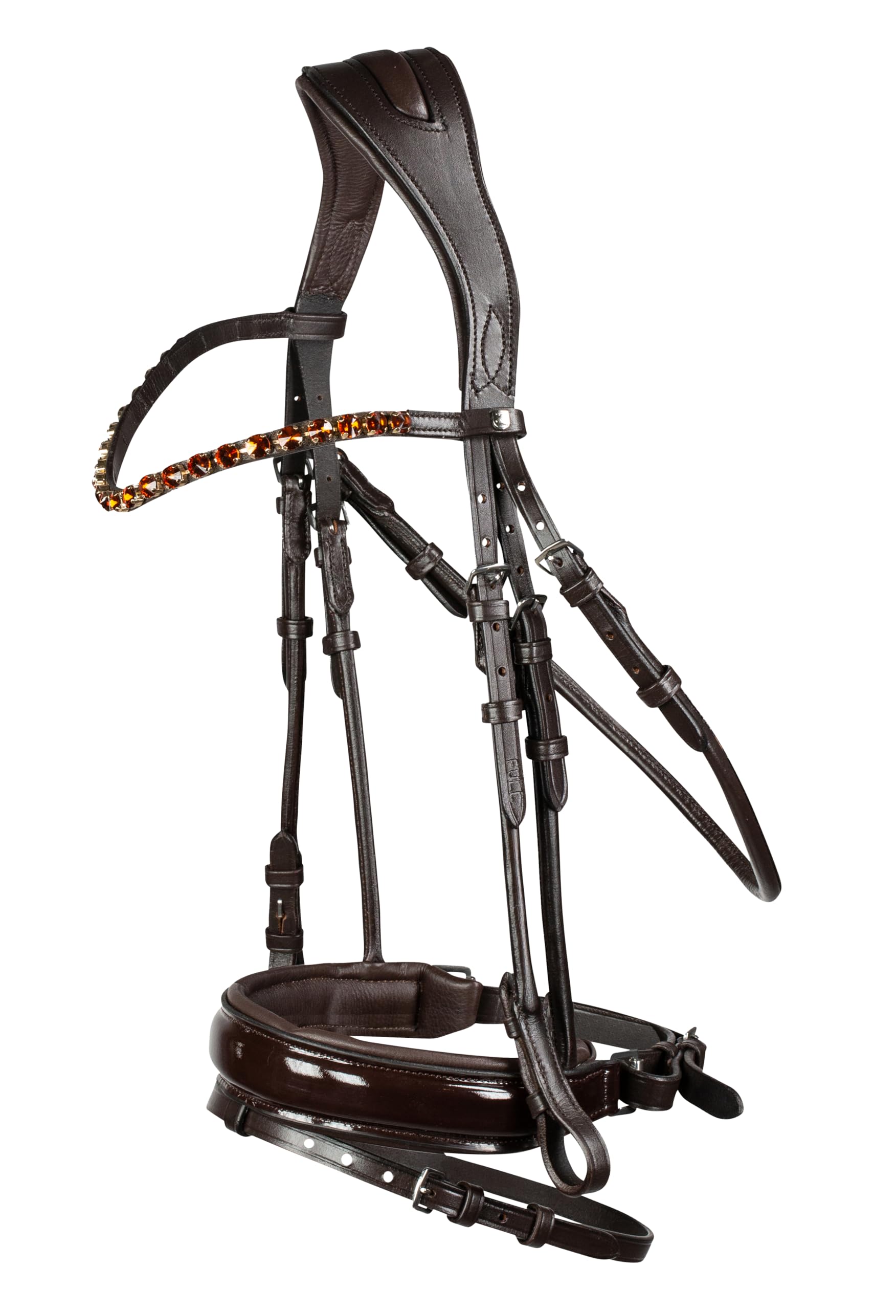 HORZE Clermont Ergonomic Padded Genuine Leather Snaffle Bridle