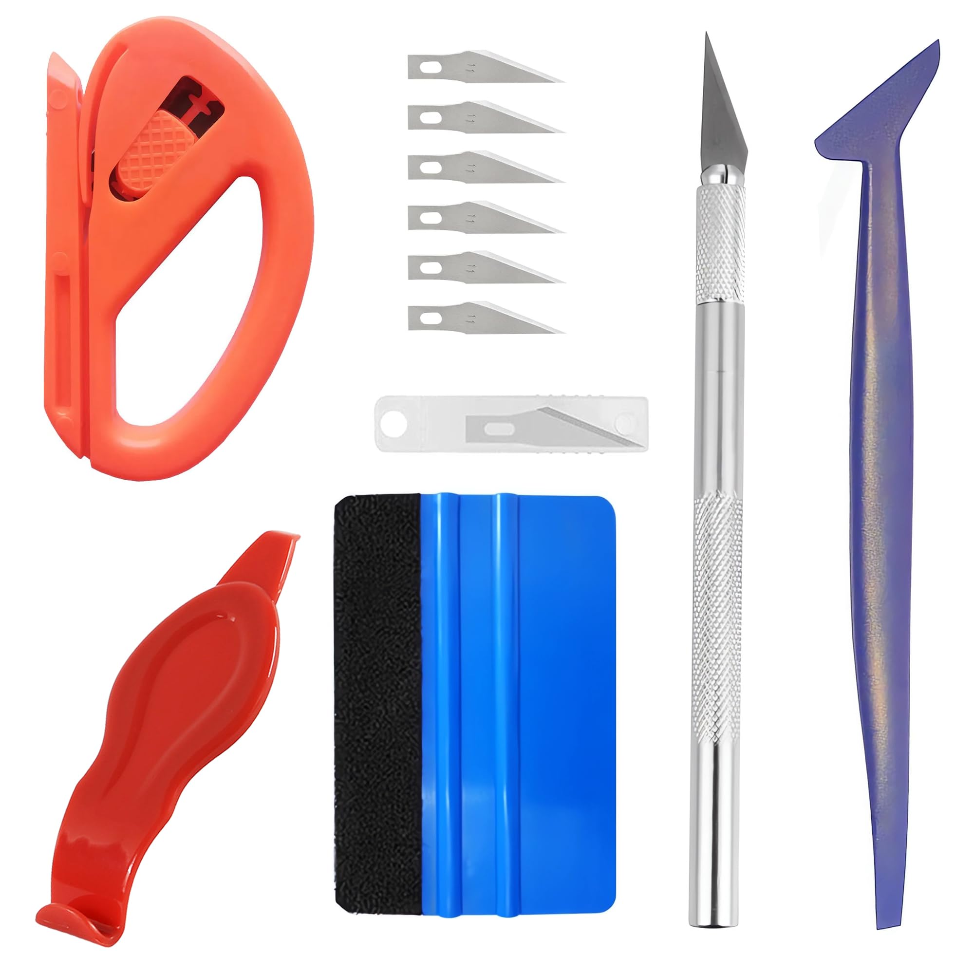 NewL 10 PZ Automotive Vinyl Film Tool Kit, Finestra Film Installazione Tools Wrap Squeegee Wallpaper Levigatura Strumento Feltro Squeegee Hard Scraper Vinyl Trimming Tool