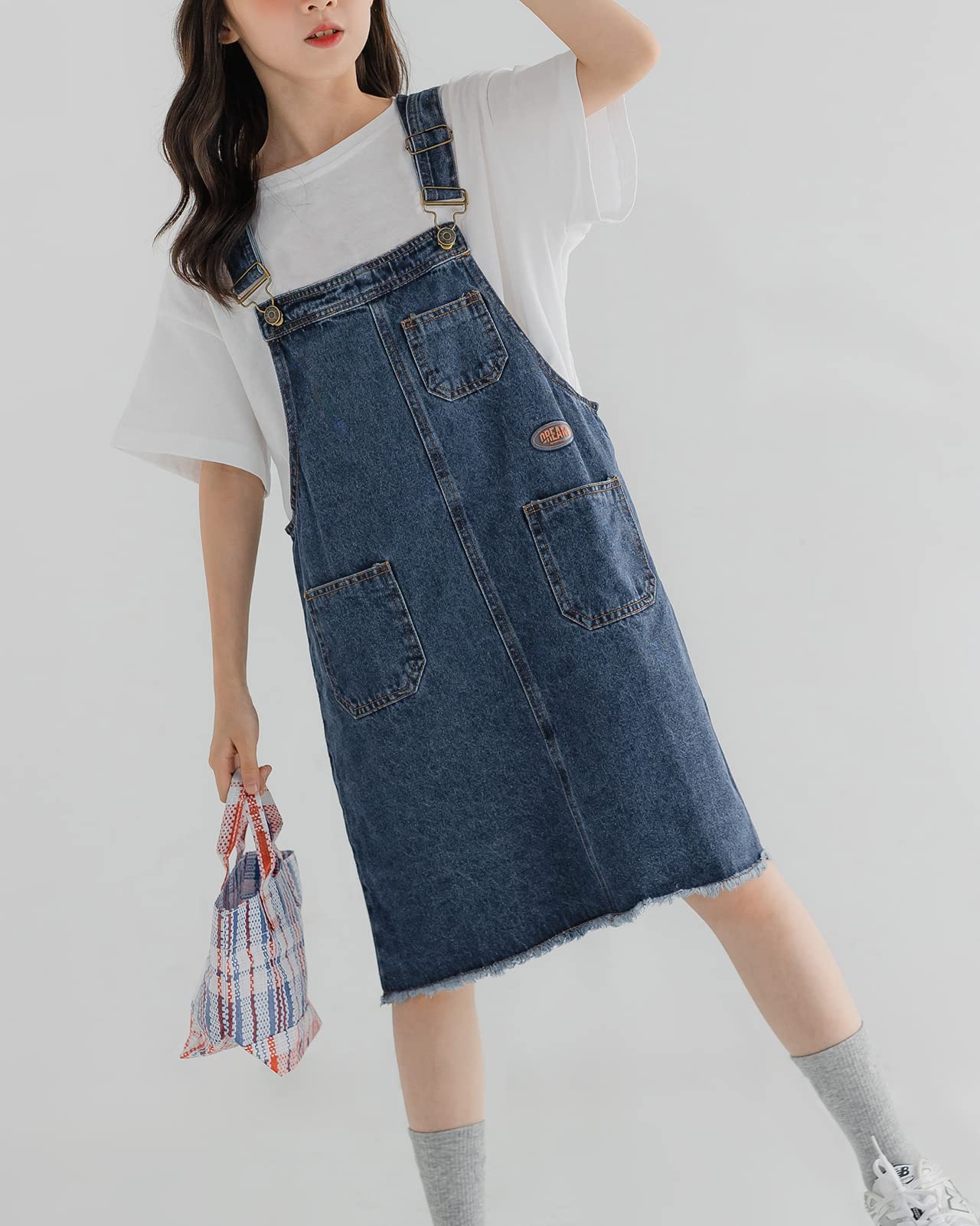 Peto Vaquero Falda Niñas Denim Vestido Dungaree Vaqueros Vestido Peto de Falda Peto Monos sin Mangas