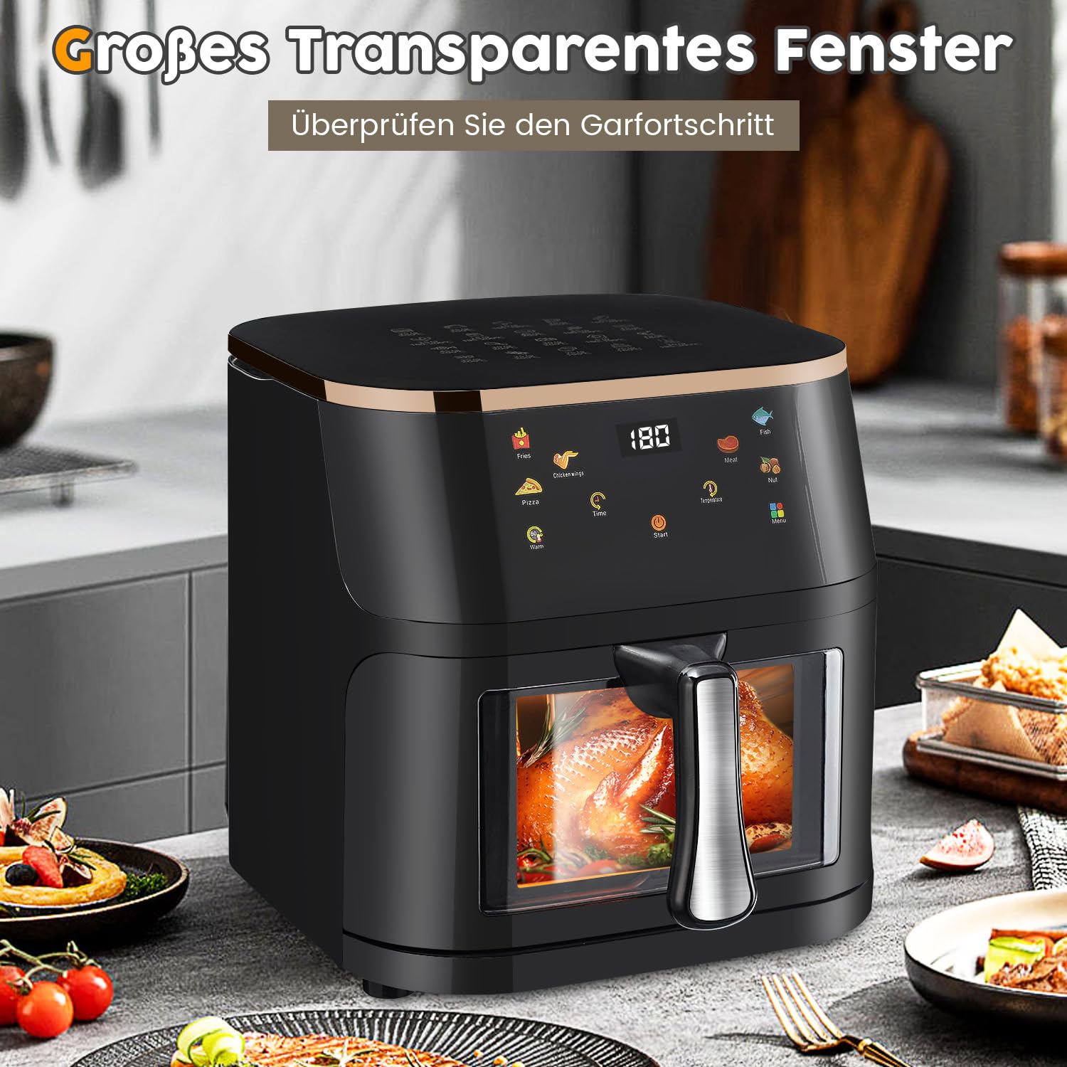 Friggitrice Ad Aria 9 Litri Air Fryer XXL: Perfetta Per Tutta La - Foto 3