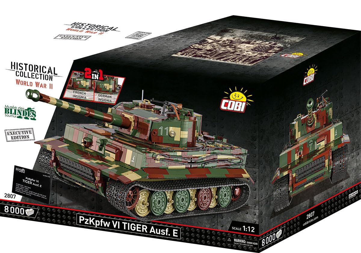 COBI PzKpfw. VI Tiger, 70 cm (Länge) x 30 cm (Breite) x 24 cm (Höhe), Dark Green