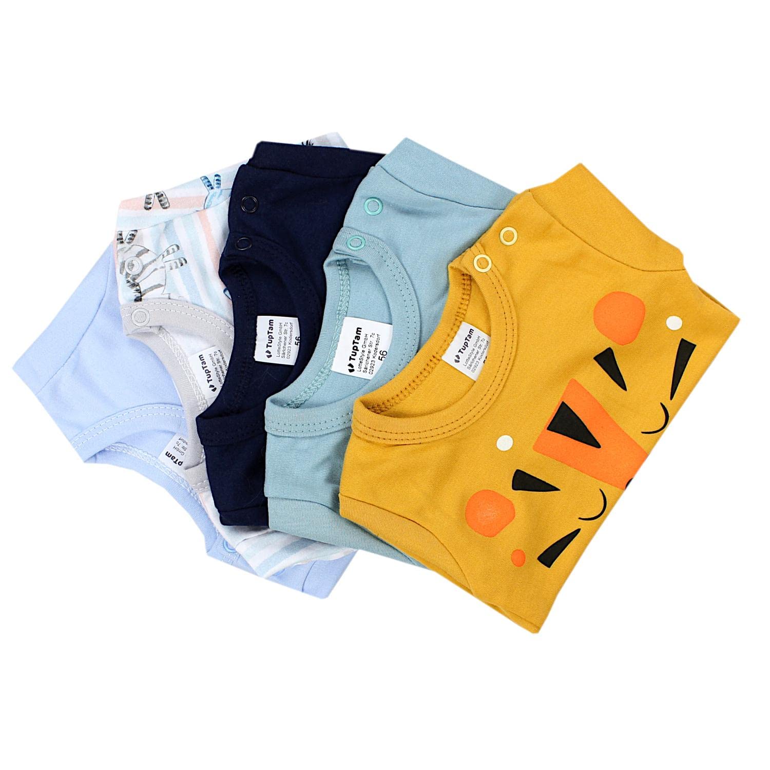TupTam Body Bebé Niño 5 Pack Algodón Suave Manga Larga OEKO-TEX, Mix de colores 9, 98