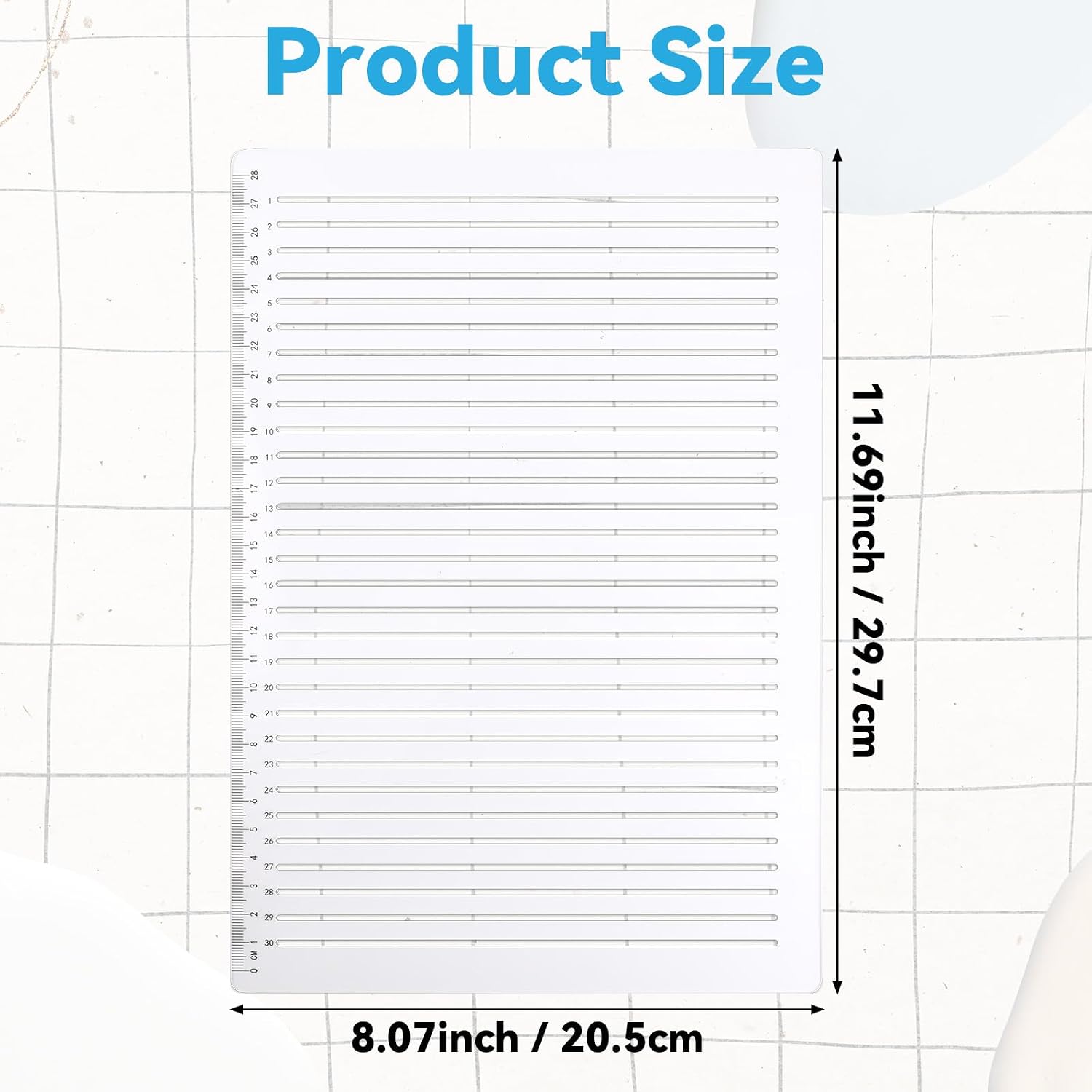 Xinjoduz 1 PCS Straight Line Stencil, 11.7"× 8.1" Clear Plastic Spacing Line Drawing Stencils Calligraphy Stencils Measuring Ruler Template Envelope Journal Supplies for Card Paper Lettering Writing