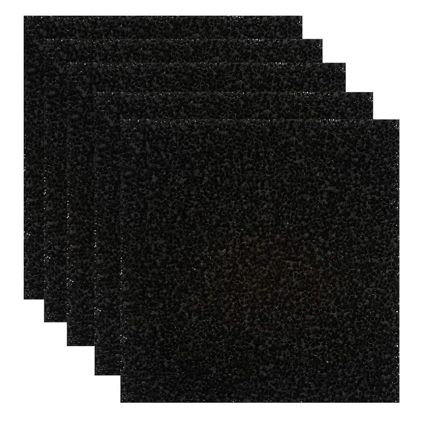 MEISO 5 Pezzi Filtro Carbone Attivo, Cuscinetti di Ricambio per Filtro per Acquario, in Spugna di Carbone Attivo, Filtro Multiuso a Carboni Attivi, Compatibili con Pesci e Acquari