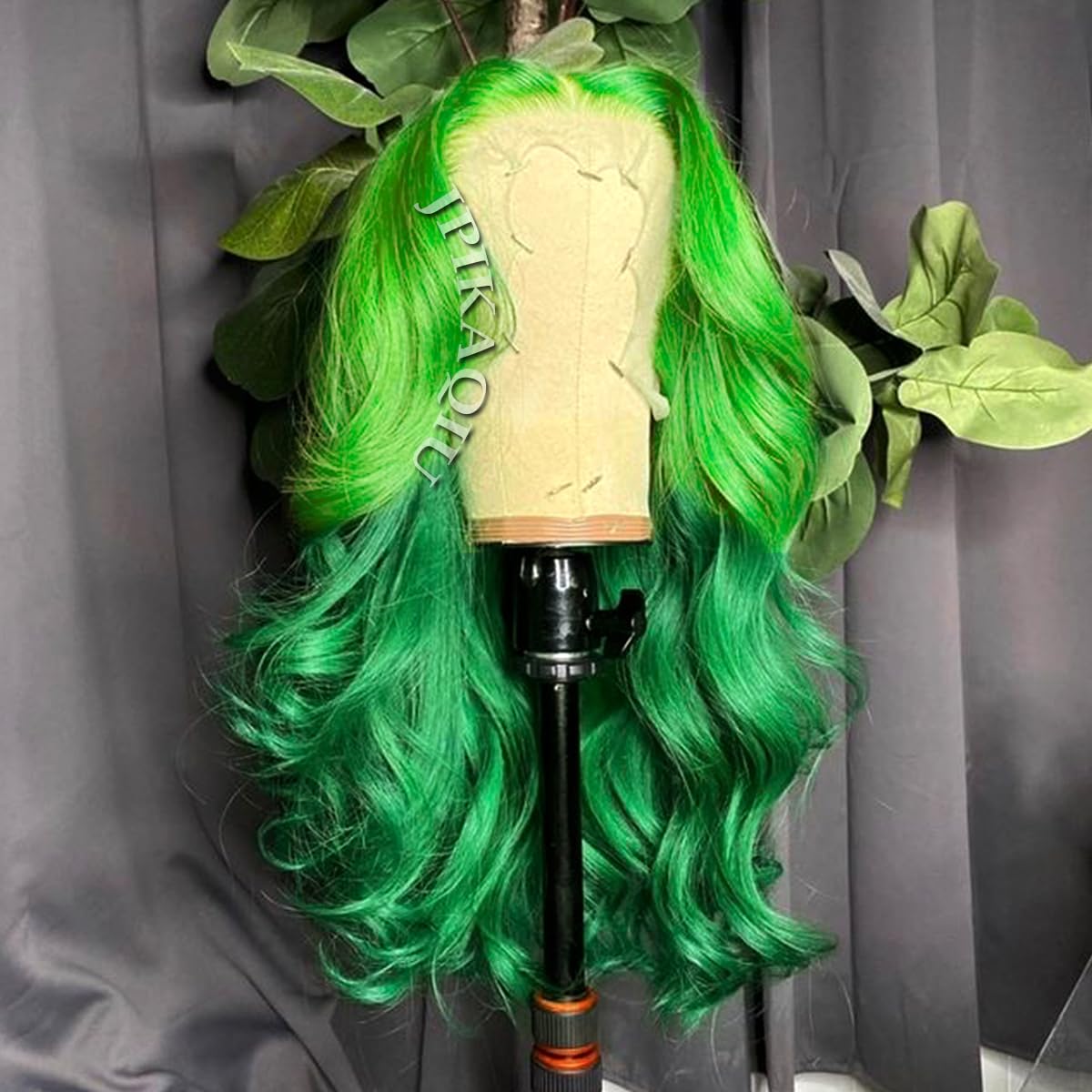 Parrucca frontale in pizzo verde scuro Ombre parrucche sintetiche frontali in pizzo per donne alla moda parrucca per capelli ondulati lunghi 24 pollici resistente al calore 13x4 HD parrucche