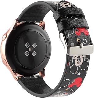 20mm Cute Leather Band Men Women Dressy Strap Wristband Compatible with Samsung Galaxy Watch5 44mm 40mm/Pro 45mm, Galaxy Watch4 44mm 40mm/Classic 42mm 46 mm, Galaxy Watch3 41mm, Galaxy Watch Active2 40mm 44mm/Active 40mm, Galaxy Watch 42mm