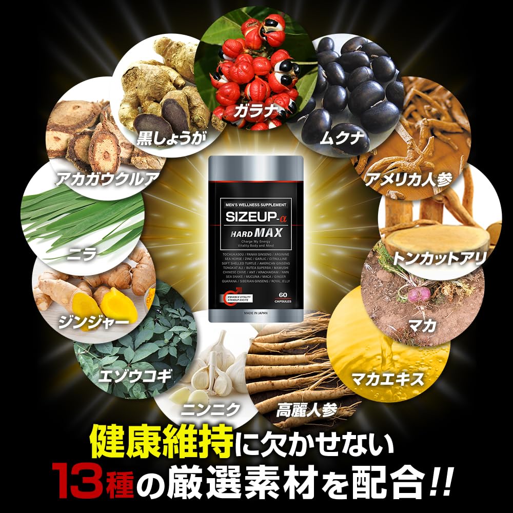 日本サプリメントフーズ SIZEUP α HARD MAX メンズサプリメント 30日分