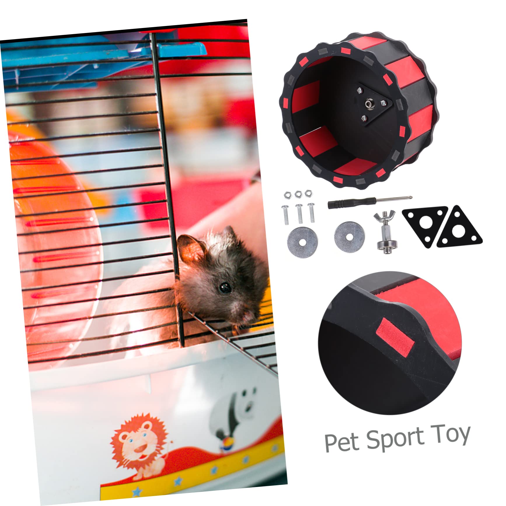 Silent Hamster Exercise Wheel 12-inch Running Spinner for Small Pets Quiet Steel Axle for Hamsters Gerbils and Mice Cage Accessory - image 3