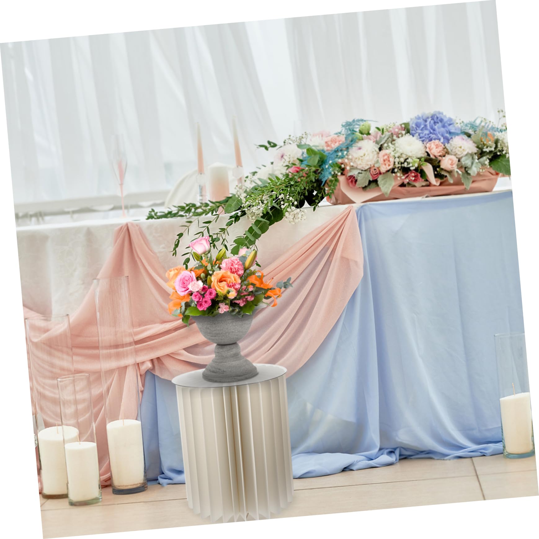 VICASKY Centrotavola Cylindrico per Matrimonio Piedistallo Rotondo in Carta Spessa per Decorazioni di Fondale Base Espositore per Feste