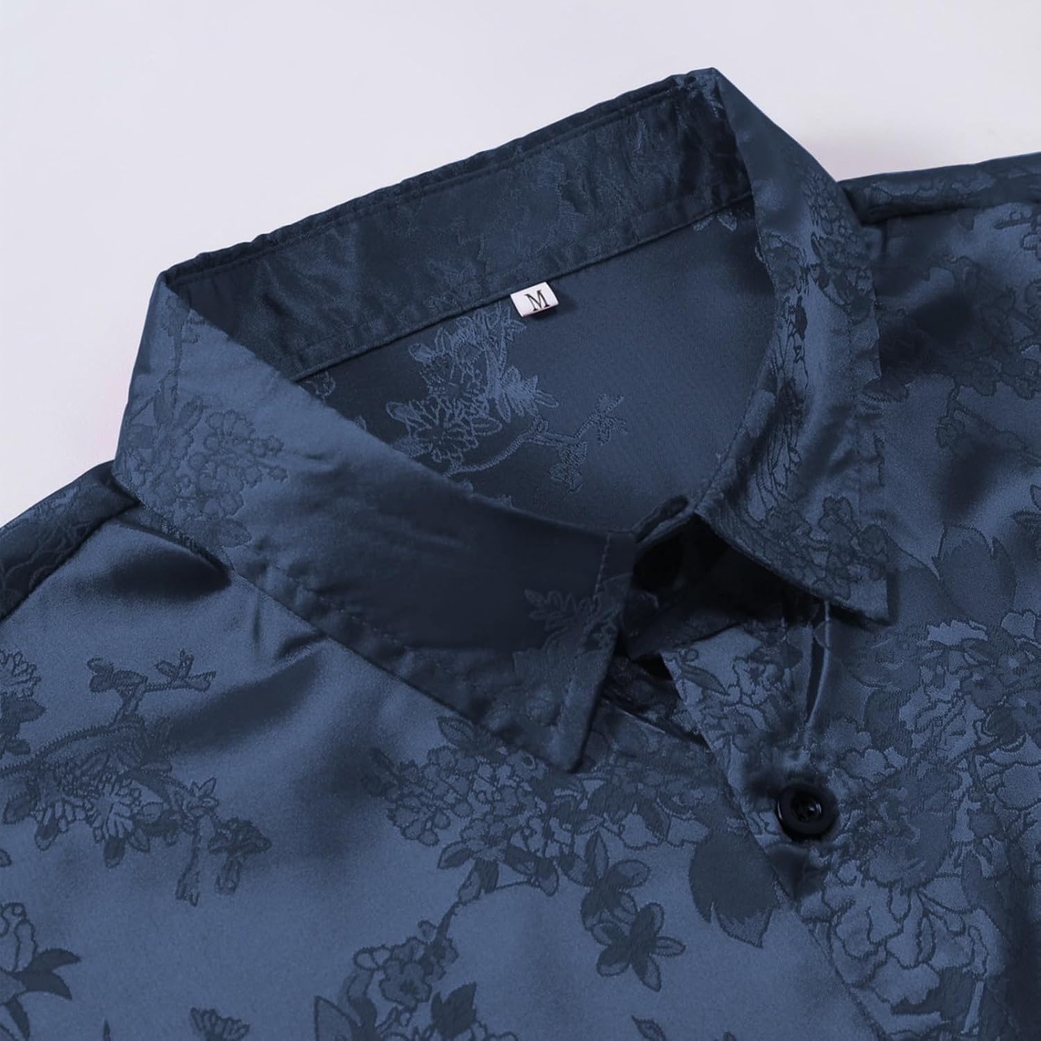 Mens Satin Button Down Shirt Silk Touch Graphic Summer Pajama Tops Lightweight Stay Home Lounge Shirts