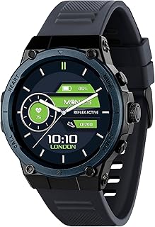 Reflex Active Series 39 Sports Smart Watch for Men Women with 1.39\", Sports modes, Answer/Make Calls, Dual-Time, Fitness Tracking, Heart Rate, Music Player and Blue Silicone Strap for iOS Android