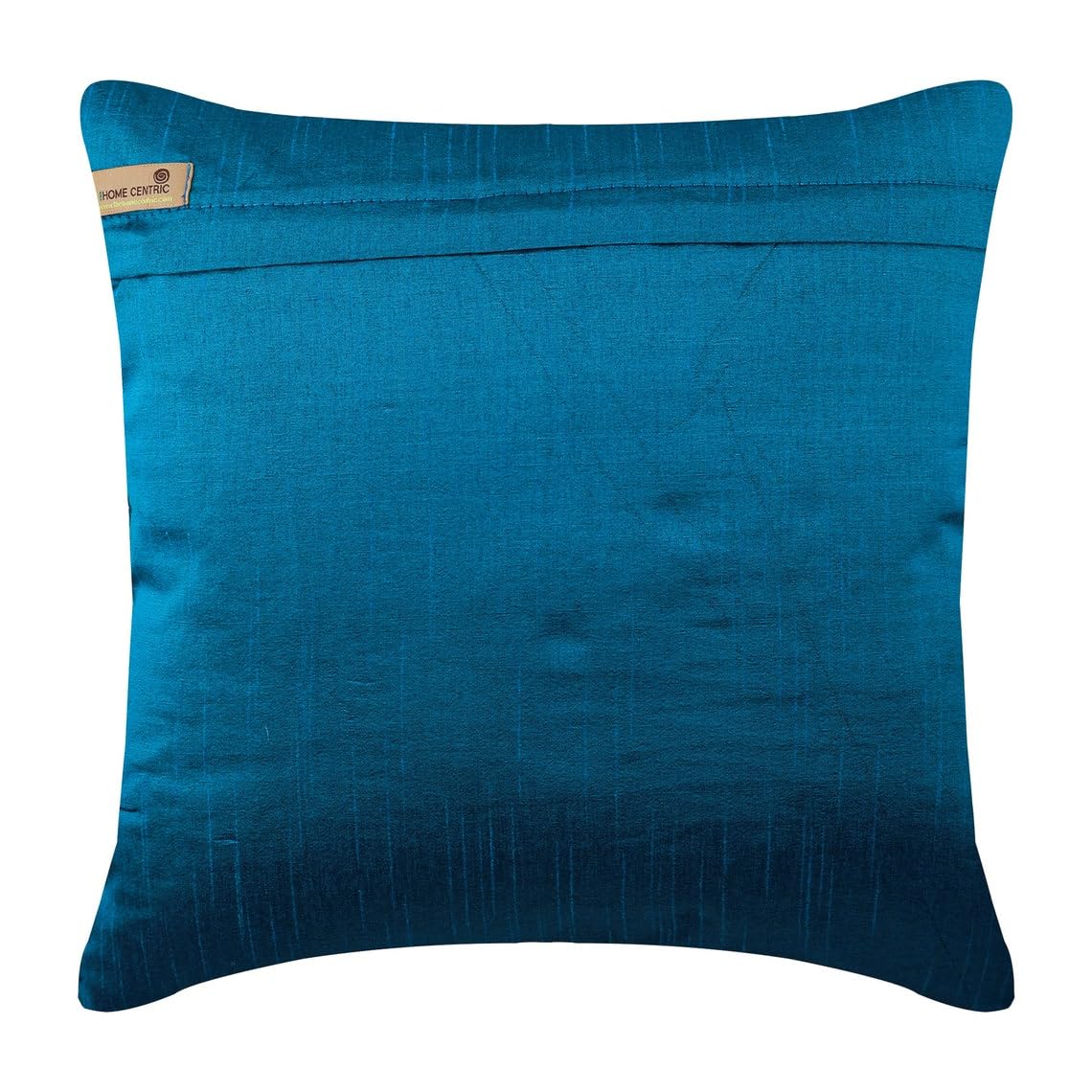 The HomeCentric Blu 40x40 cm Art Silk Cuscino Home Decor, Pintucks, Strutturato, A Strisce Seta Fodera Per Cuscino, Moderno Tinta Unita Fodere per cuscini Accent - Royal Blue Crest