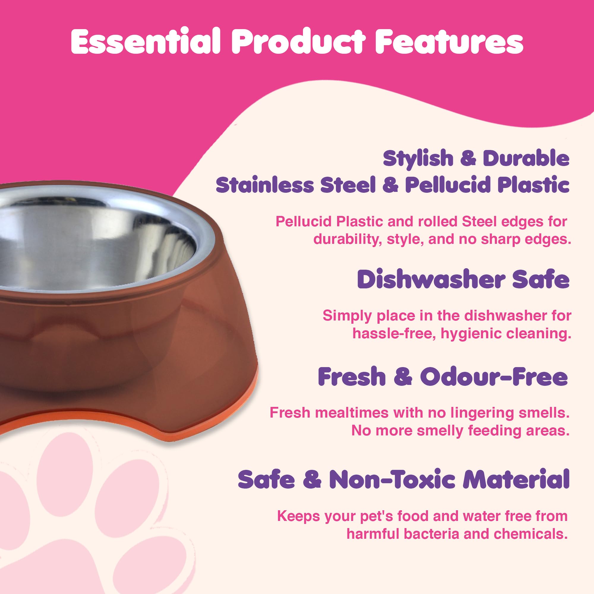 Happinesque Stainless Steel Dog Bowls, Gray, Pack of 1 - Image 2