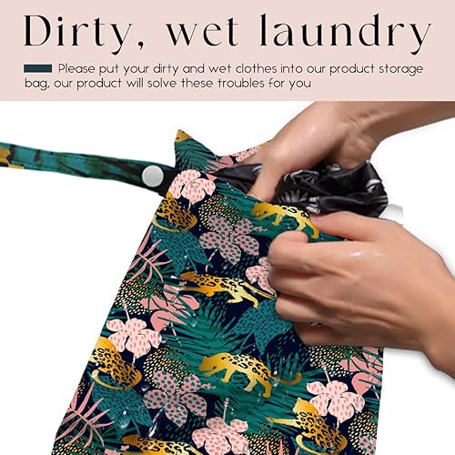 Miniatura 3 de Paquete de 4 bolsas húmedas para traje de baño, artículos esenciales de viaje a la playa, bolsa húmeda y seca, para protector solar, ropa sucia,