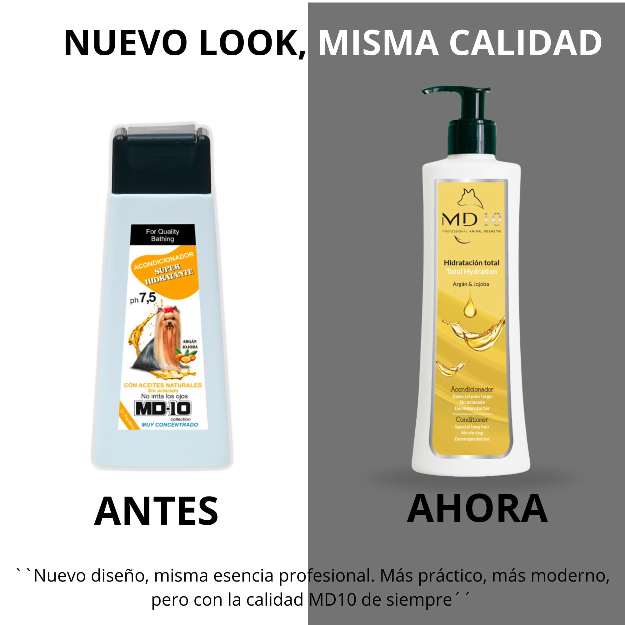 Acondicionador para Perros Superhidratante - Desenredante de Pelo para Perros - con Aceite de Argán y Aceite de Jojoba - Facilita el Peinado y Aporta Brillo - Sin Aclarado - 300 ml - MD10 Collection