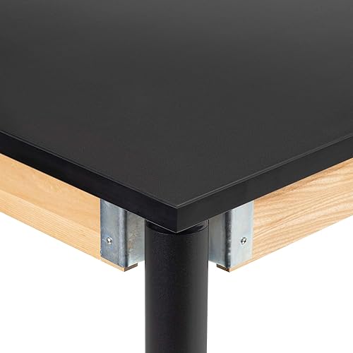 Miniatura 5 de Learniture Mesa de laboratorio científico de altura ajustable de 24 pulgadas de ancho x 48 pulgadas de largo, con parte superior de resistencia