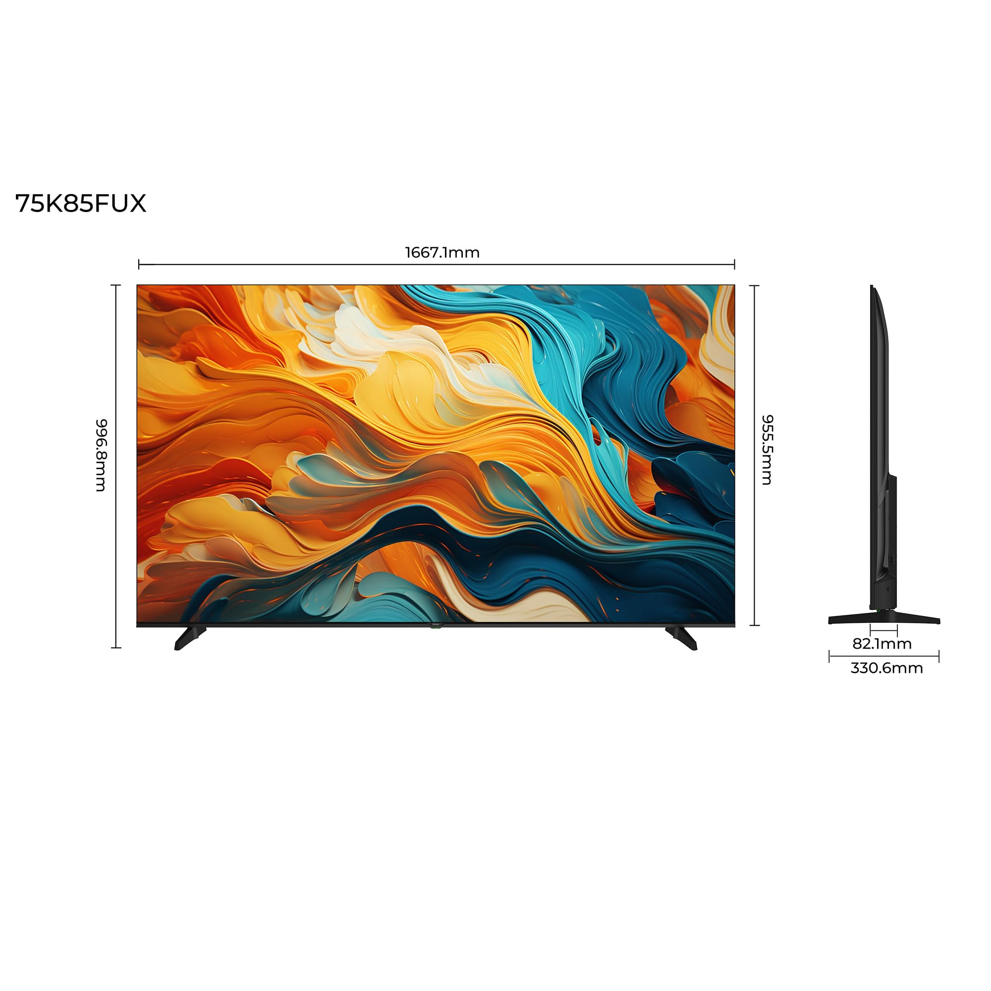 Haier LED 4K UHD H75K85FUX 75" Smart TV, Google TV, Dolby Audio, HDR 10, Telecomando Smart, Google Assistant, Bluetooth 5.1, DBX TV, HDMI 2.1 x 4 [2025]