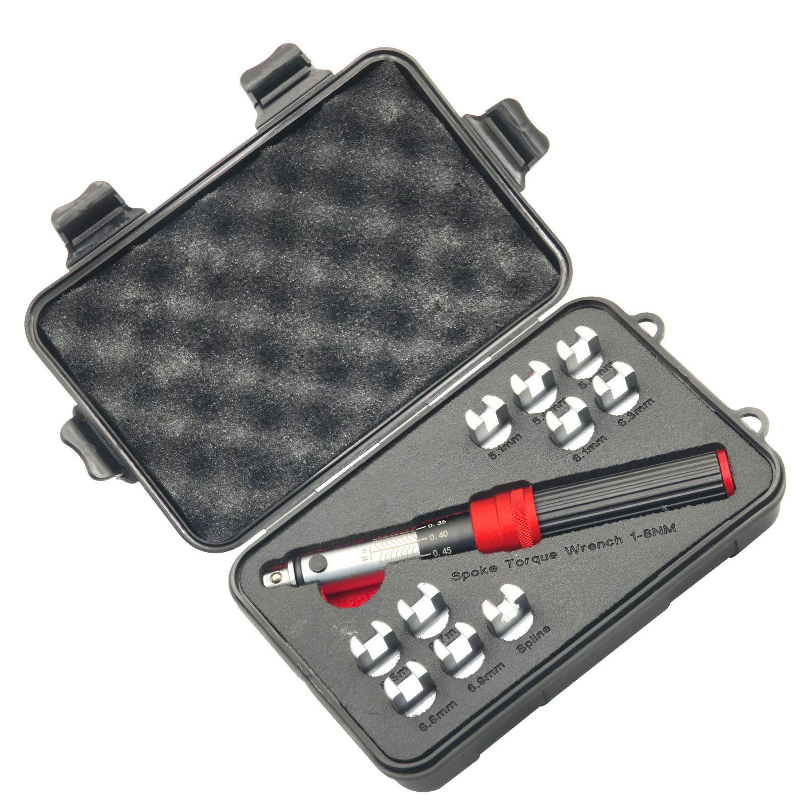 FTVOGUE Zestaw Kluczy Skrętnych do Szprych Zestaw Kluczy do Szprych Rowerowych ze Stali Stopowej z 10 Główkami Klucza Wielowypust od 5,1 Mm 6,9 Mm Regulacji Koła Motocykla Rowerowego