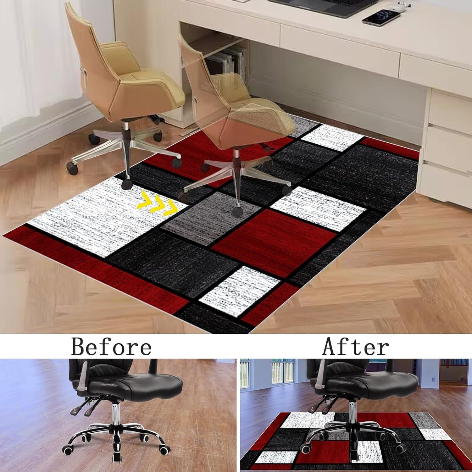 Tapis de Sol Protection Chaise de Bureau Sol Dur, Color-1587a, 110 x 140 cm